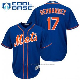 Maglia Baseball Uomo New York Mets Keith Hernandez 17 Blu Alternato Home Cool Base