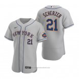 Maglia Baseball Uomo New York Mets Max Scherzer Autentico Road Grigio