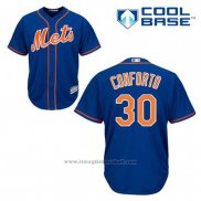 Maglia Baseball Uomo New York Mets Michael Conforto 30 Blu Alternato Home Cool Base