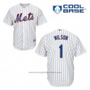 Maglia Baseball Uomo New York Mets Mookie Wilson 1 Bianco Home Cool Base