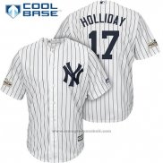 Maglia Baseball Uomo New York Yankees 2017 Postseason Matt Holliday Bianco Cool Base