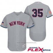 Maglia Baseball Uomo New York Yankees 2017 Stelle e Strisce Michael Pineda Grigio Flex Base