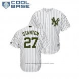 Maglia Baseball Uomo New York Yankees Giancarlo Stanton 2018 Memorial Day Cool Base Bianco