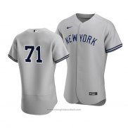 Maglia Baseball Uomo New York Yankees Thairo Estrada Autentico Road 2020 Grigio