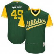 Maglia Baseball Uomo Oakland Athletics 2017 Little League World Series Kendall Graveman Verde