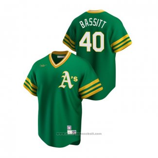 Maglia Baseball Uomo Oakland Athletics Chris Bassitt Cooperstown Collection Road Verde