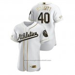 Maglia Baseball Uomo Oakland Athletics Chris Bassitt Golden Edition Autentico Bianco