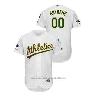 Maglia Baseball Uomo Oakland Athletics Personalizzate 2019 Postseason Flex Base Bianco