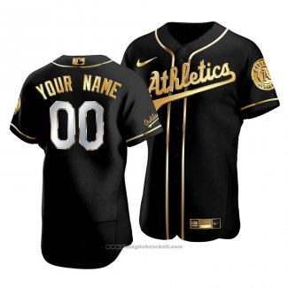 Maglia Baseball Uomo Oakland Athletics Personalizzate Golden Edition Autentico Nero