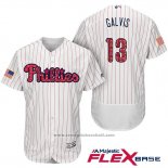 Maglia Baseball Uomo Philadelphia Phillies 2017 Stelle e Strisce Frojody Galvis Bianco Flex Base