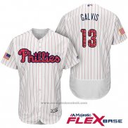 Maglia Baseball Uomo Philadelphia Phillies 2017 Stelle e Strisce Frojody Galvis Bianco Flex Base