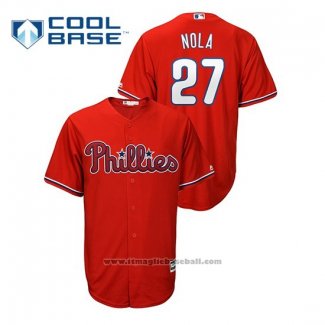 Maglia Baseball Uomo Philadelphia Phillies Aaron Nola Cool Base Alternato Rosso