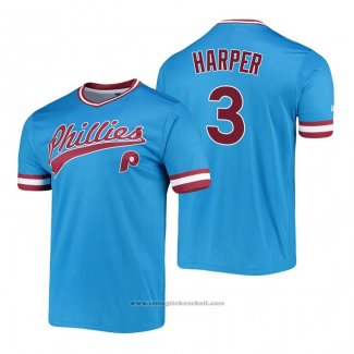 Maglia Baseball Uomo Philadelphia Phillies Bryce Harper Cooperstown Collection Stitches Blu