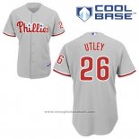 Maglia Baseball Uomo Philadelphia Phillies Chase Utley 26 Grigio Cool Base