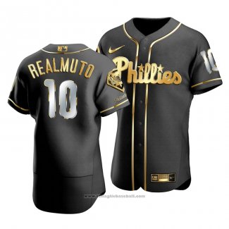 Maglia Baseball Uomo Philadelphia Phillies J.t. Realmuto Golden Edition Autentico Nero