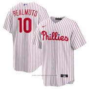 Maglia Baseball Uomo Philadelphia Phillies Jt Realmuto Primera Replica Bianco Rosso