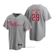 Maglia Baseball Uomo Philadelphia Phillies Nick Maton Replica Road Grigio