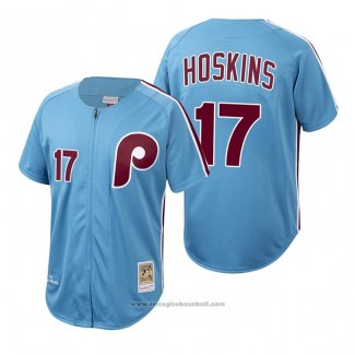 Maglia Baseball Uomo Philadelphia Phillies Rhys Hoskins Autentico Cooperstown Collection Blu