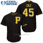 Maglia Baseball Uomo Pittsburgh Pirates Gerrit Cole 45 Nero Alternato Cool Base