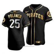 Maglia Baseball Uomo Pittsburgh Pirates Gregory Polanco Golden Edition Autentico Nero