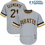 Maglia Baseball Uomo Pittsburgh Pirates Roberto Clemente Big Tall Cooperstown Grigio Cool Base