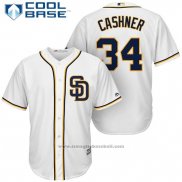 Maglia Baseball Uomo San Diego Padres Andrew Cashner Bianco Cool Base Giocatore