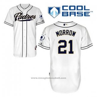 Maglia Baseball Uomo San Diego Padres Brandon Morrow 21 Bianco Home Cool Base