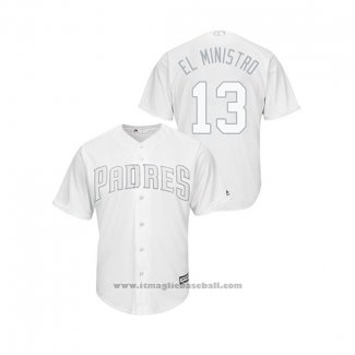 Maglia Baseball Uomo San Diego Padres Manny Machado 2019 Players Weekend Replica Bianco