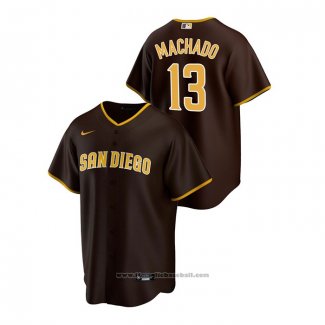 Maglia Baseball Uomo San Diego Padres Manny Machado Road Replica Marrone