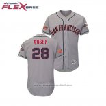 Maglia Baseball Uomo San Francisco Giants Buster Posey 2018 Stars & Stripes Flex Base Grigio