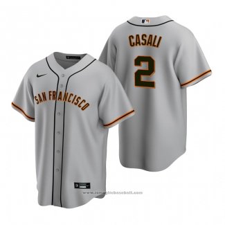 Maglia Baseball Uomo San Francisco Giants Curt Casali Replica Road Grigio