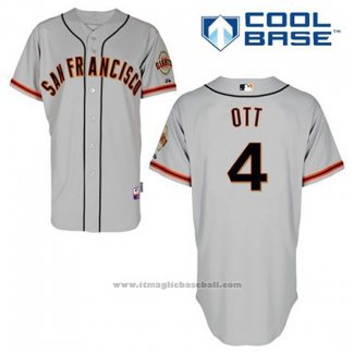 Maglia Baseball Uomo San Francisco Giants Mel Ott 4 Grigio Cool Base