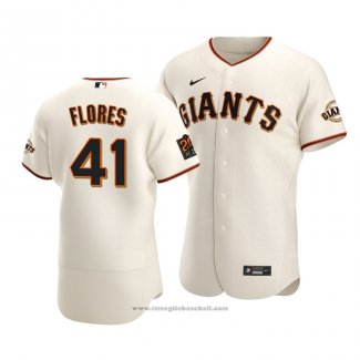 Maglia Baseball Uomo San Francisco Giants Wilmer Flores Autentico Primera Crema