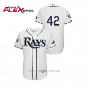 Maglia Baseball Uomo Tampa Bay Rays 2019 Jackie Robinson Day Flex Base Bianco