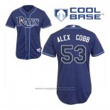 Maglia Baseball Uomo Tampa Bay Rays Alex Cobb 53 Alternato Cool Base Blu