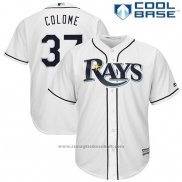 Maglia Baseball Uomo Tampa Bay Rays Alex Colome Bianco Cool Base