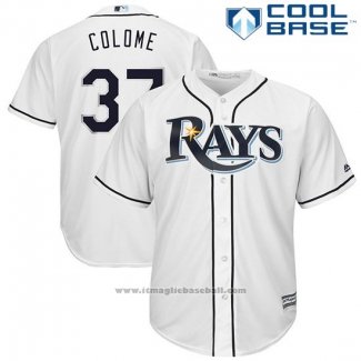 Maglia Baseball Uomo Tampa Bay Rays Alex Colome Bianco Cool Base