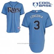 Maglia Baseball Uomo Tampa Bay Rays Evan Longoria 3 Blu Alternato Cool Base