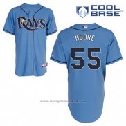 Maglia Baseball Uomo Tampa Bay Rays Matt Moore 55 Blu Alternato Cool Base