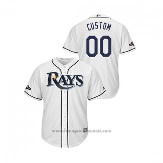 Maglia Baseball Uomo Tampa Bay Rays Personalizzate 2019 Postseason Cool Base Bianco