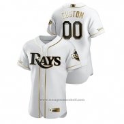 Maglia Baseball Uomo Tampa Bay Rays Personalizzate Golden Edition Autentico Bianco