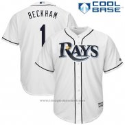 Maglia Baseball Uomo Tampa Bay Rays Tim Beckham Bianco Cool Base