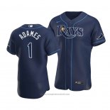 Maglia Baseball Uomo Tampa Bay Rays Willy Adames Autentico Alternato 2020 Blu