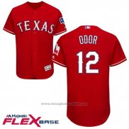 Maglia Baseball Uomo Texas Rangers 12 Rougned Odor Scarlet Flex Base