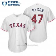 Maglia Baseball Uomo Texas Rangers 2017 Stelle e Strisce Sam Dyson Bianco Cool Base