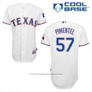 Maglia Baseball Uomo Texas Rangers Stolmy Pimentel 57 Bianco Home Cool Base