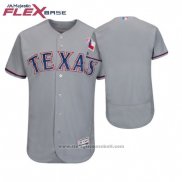 Maglia Baseball Uomo Texas Texas Rangers Grigio 2018 Festa della mamma Flex Base