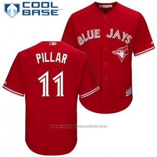 Maglia Baseball Uomo Toronto Blue Jays 11 Kevin Pillar Rosso 2017 Cool Base