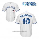 Maglia Baseball Uomo Toronto Blue Jays Edwin Encarnacion 10 Bianco Home Cool Base