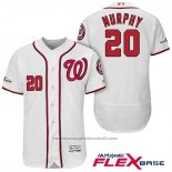 Maglia Baseball Uomo Washington Nationals 2017 Postseason Daniel Murphy Bianco Flex Base